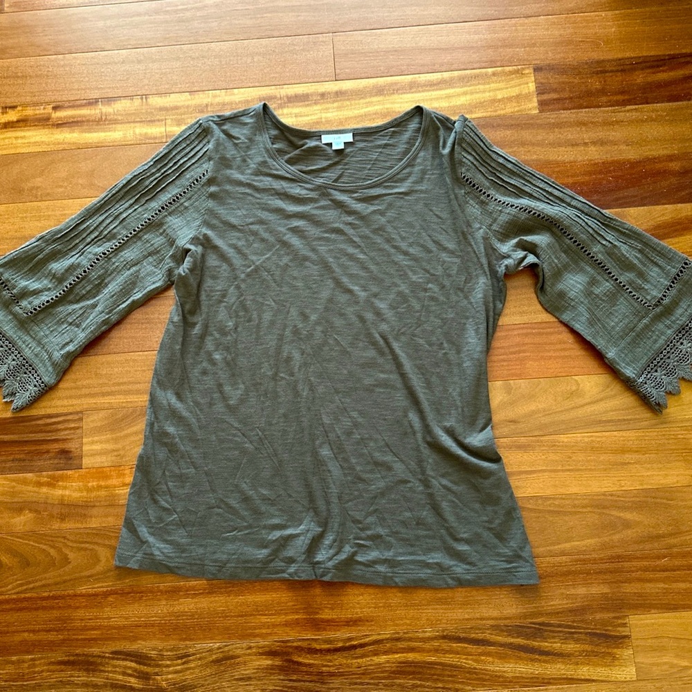 J Jill Tunic With Lace Sleeves Women’s Medium Brown Kimono